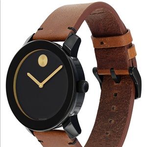 Movado Unisex swiss leather watch 42mm